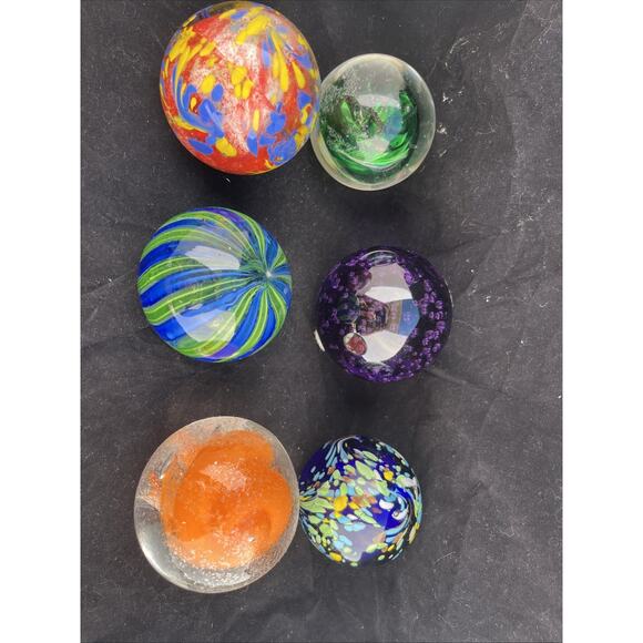 Other - Lot of 6 Vintage / Antique Glass Paperweight art abstract, bubble